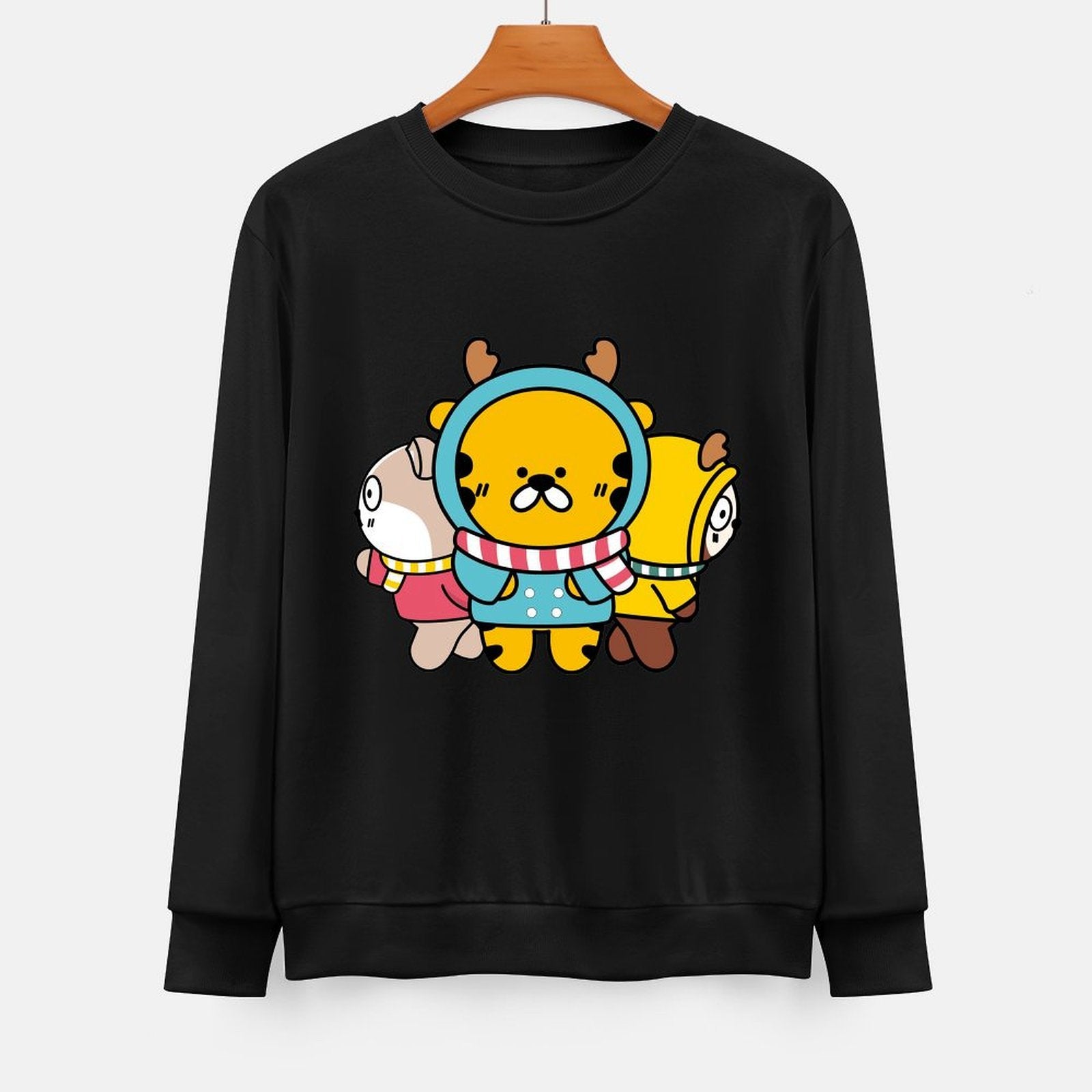 Front Patterned Long Sleeve TopOversized Pure